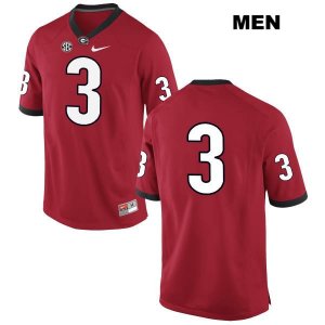 Men's Georgia Bulldogs NCAA #3 Tyson Campbell Nike Stitched Red Authentic No Name College Football Jersey TLF8054LP